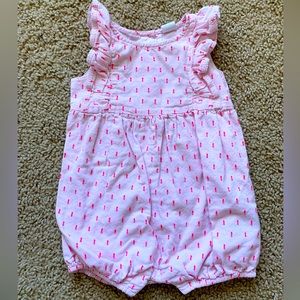 Baby Gap Pink Ruffle Sleeve Romper